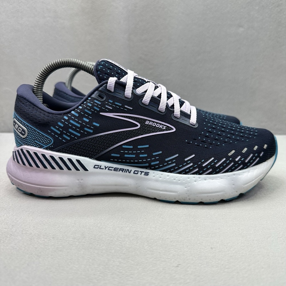 Womens Size 9 (B) Brooks Glycerin GTS 20 Shoes Navy Blue Running Sneakers